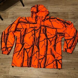 Scatter gun lodge orange camo Huntworth jacket. Size XL